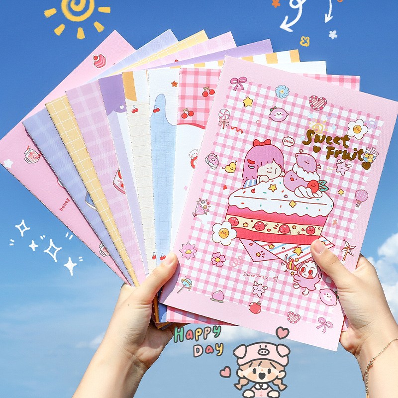 Notebook B5 Stitching Notebook Class Exercise Book Soft Copy A5 Cute Diary Student Stationery Book Wholesale