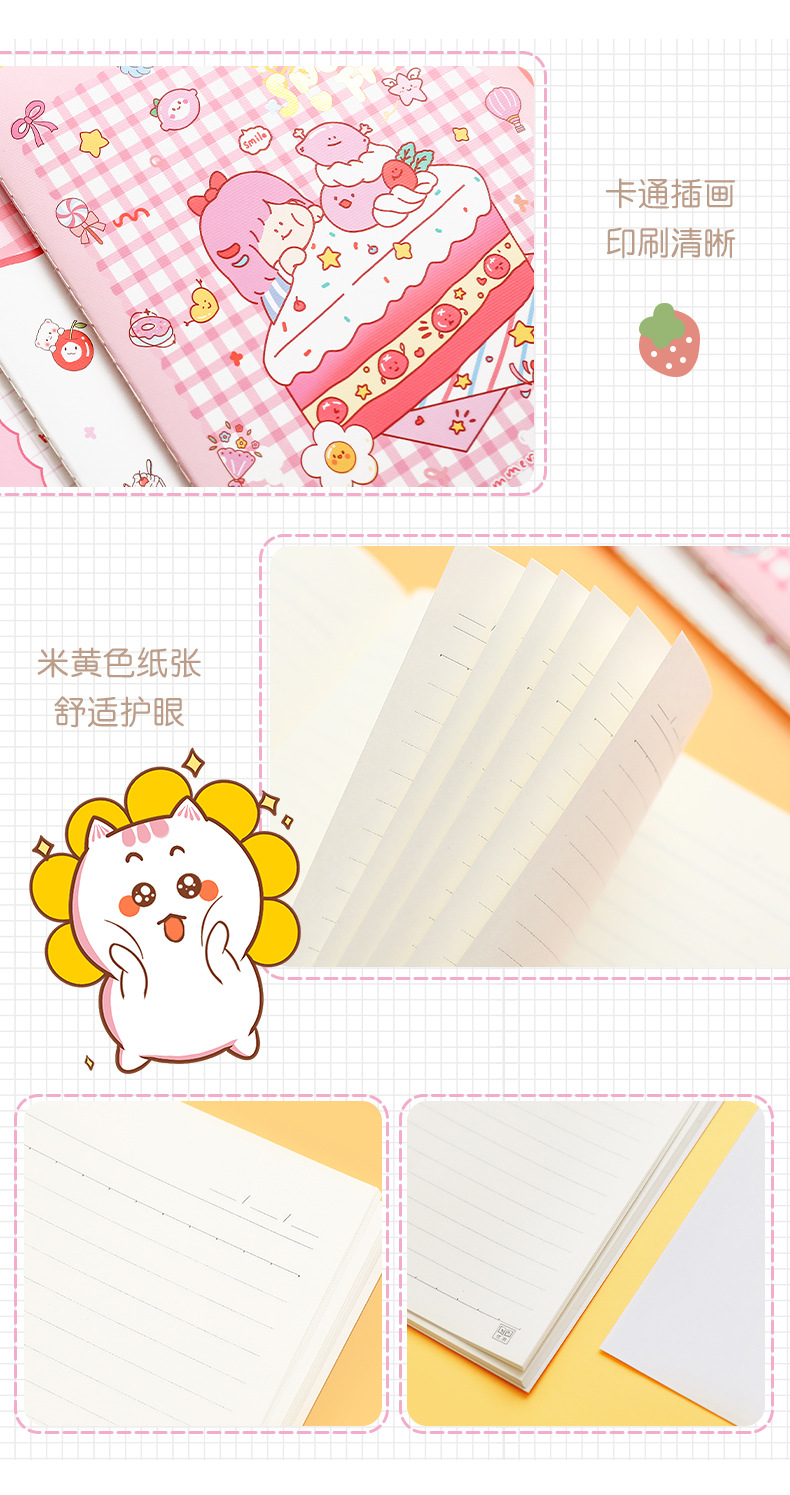 Notebook B5 Stitching Notebook Class Exercise Book Soft Copy A5 Cute Diary Student Stationery Book Wholesale
