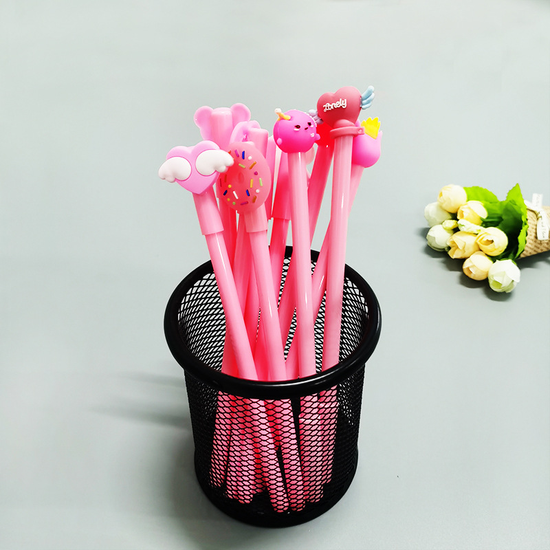 Cartoon Pen Storage Gift Bags 10 Gel Pen Set Creative Pencil Case Girl Heart Stationery Ball Pen Signature Pen