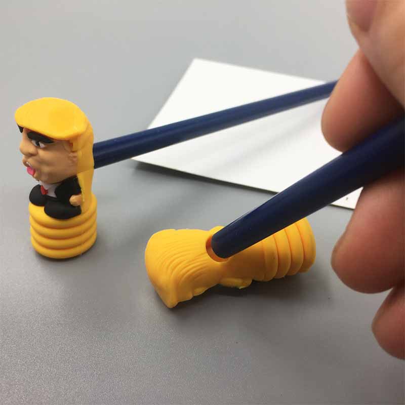 Cross-Border New Trump Pencil Doll Hammer PVC Pencil Holder Separator Pencil Hammer Factory Direct Sales
