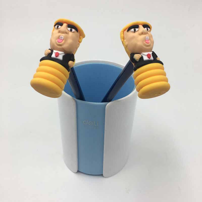 Cross-Border New Trump Pencil Doll Hammer PVC Pencil Holder Separator Pencil Hammer Factory Direct Sales