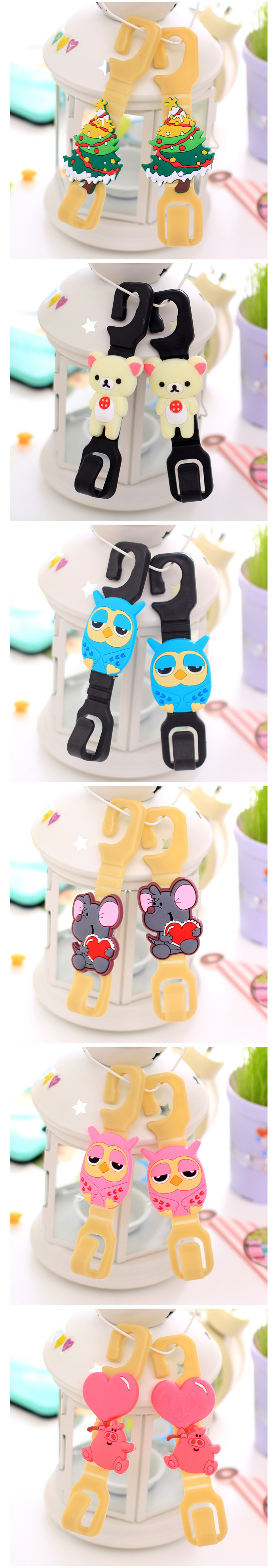 Cartoon silicone car hook seat hook 2