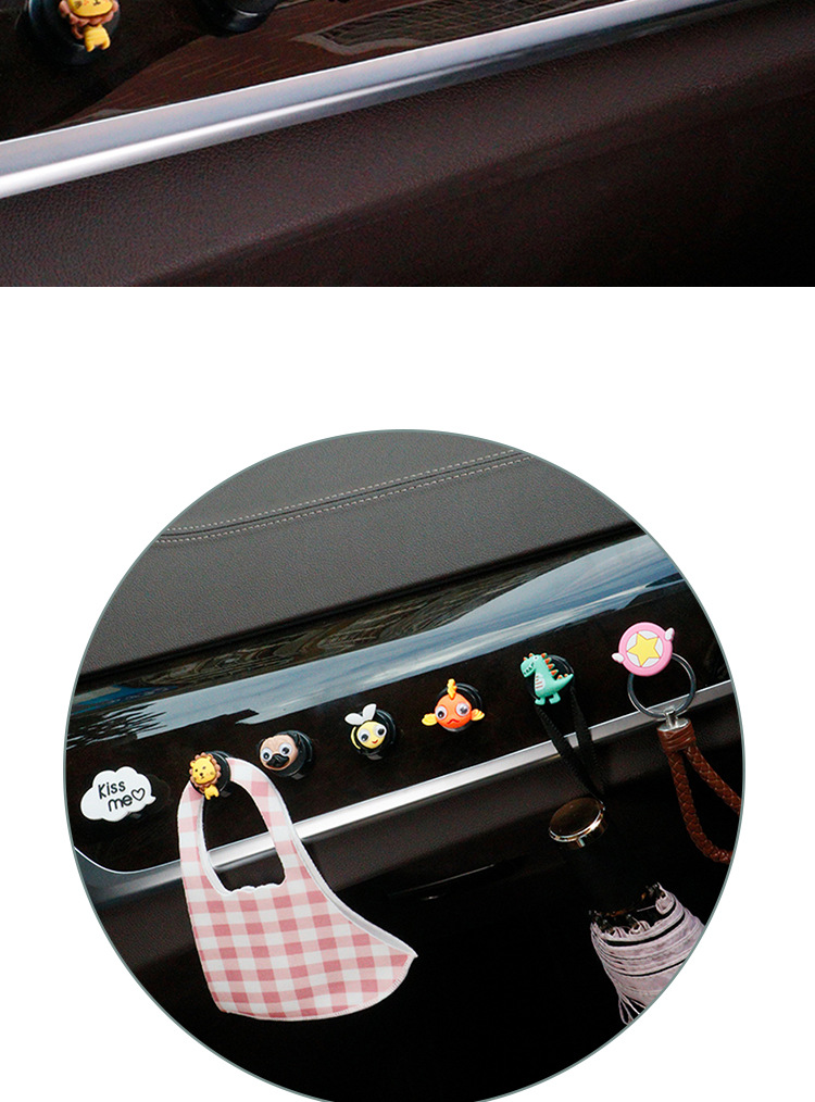 Car Hook Mini Car Multifunction Invisible Small Hook Viscose Household Creative Cartoon Cute Interior Supplies