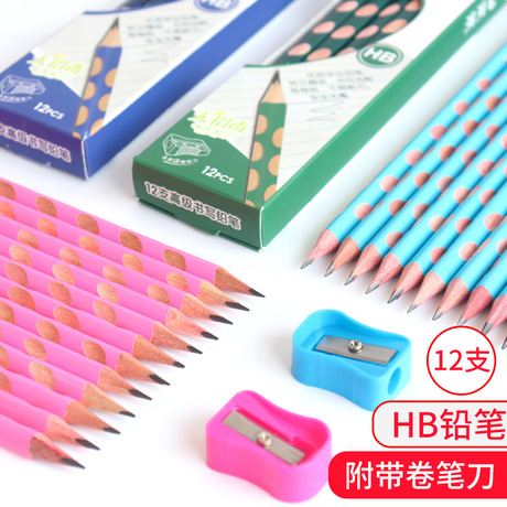 Groove Pencil Pencil Primary School Student Non-Toxic HB Triangle Rod Children Correction Holding Grade One Kindergarten Toy Pen