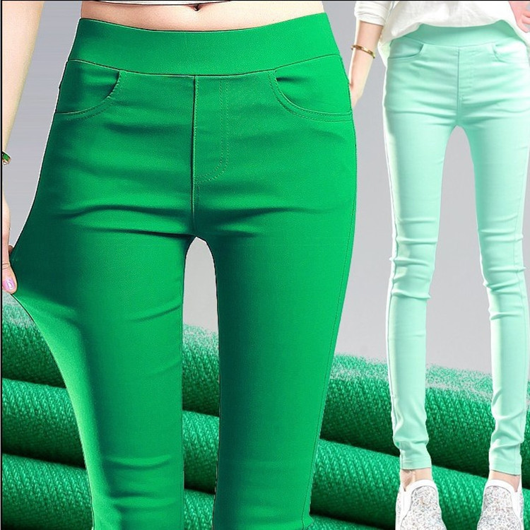 2021 Spring and Autumn New Large Size Black Skinny Pants High Waist Stretch Pencil Pants Tight-Fitting Outerwear Leggings Women&#039;s Trousers