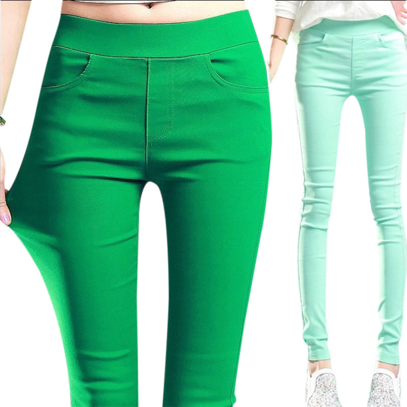 2021 Spring and Autumn New Large Size Black Skinny Pants High Waist Stretch Pencil Pants Tight-Fitting Outerwear Leggings Women&#039;s Trousers