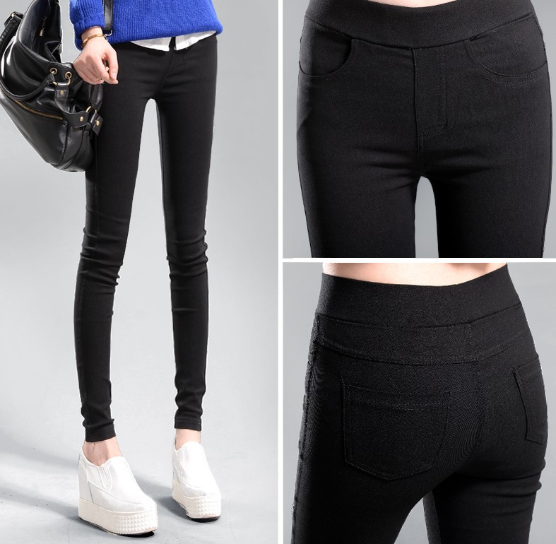 2021 Spring and Autumn New Large Size Black Skinny Pants High Waist Stretch Pencil Pants Tight-Fitting Outerwear Leggings Women's Trousers