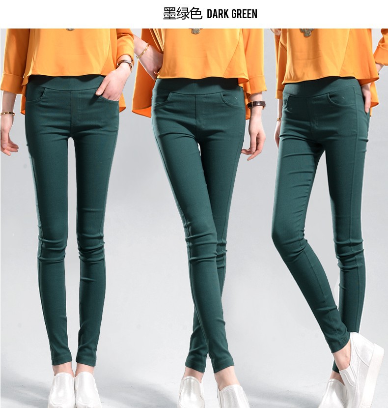 2021 Spring and Autumn New Large Size Black Skinny Pants High Waist Stretch Pencil Pants Tight-Fitting Outerwear Leggings Women's Trousers