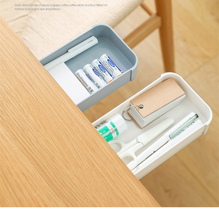 Paste Drawer-Type under-Desk Storage Box Desktop Storage Box Office Desk Hidden Stationery Sundries Plastic Pencil Storage Case