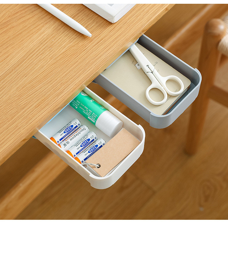 Paste Drawer-Type under-Desk Storage Box Desktop Storage Box Office Desk Hidden Stationery Sundries Plastic Pencil Storage Case