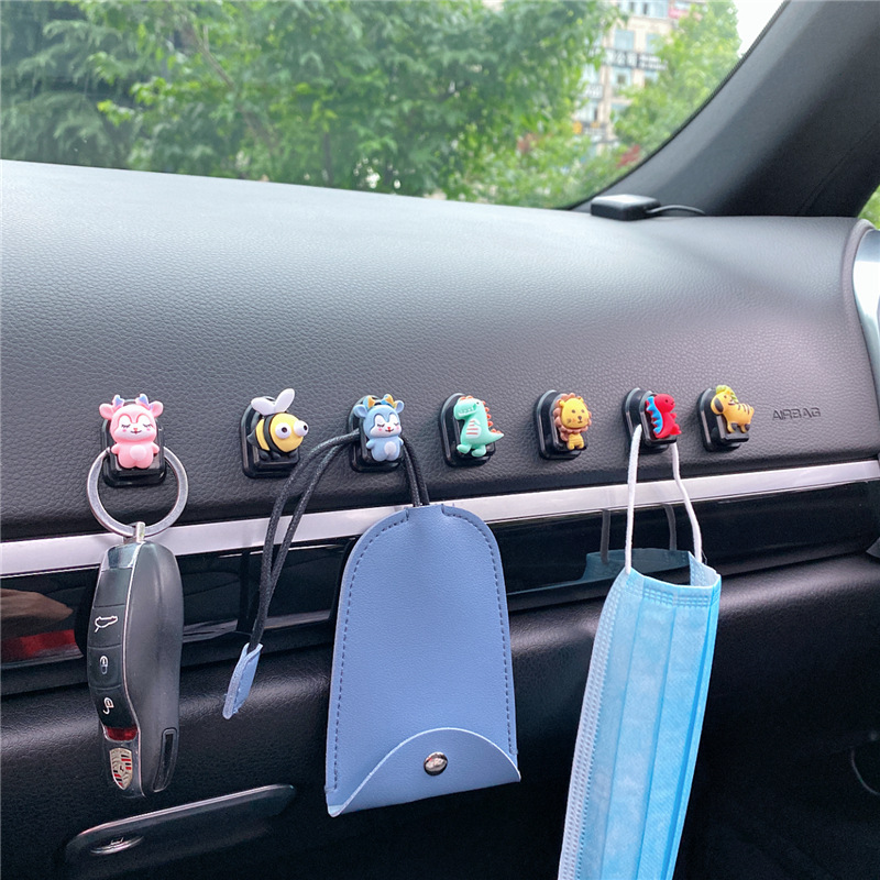 Car Hook Creative Cute Car Hook Adhesive Multi-Functional Mini Small Hook Car Seat Back Hook
