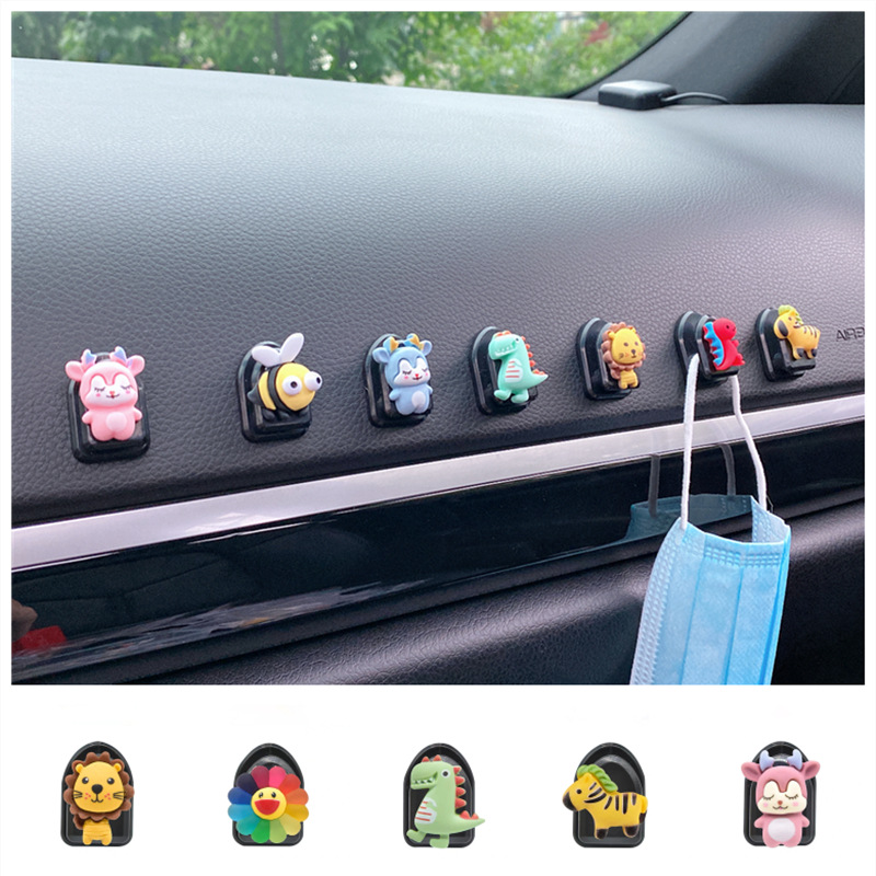 Car Hook Creative Cute Car Hook Adhesive Multi-Functional Mini Small Hook Car Seat Back Hook