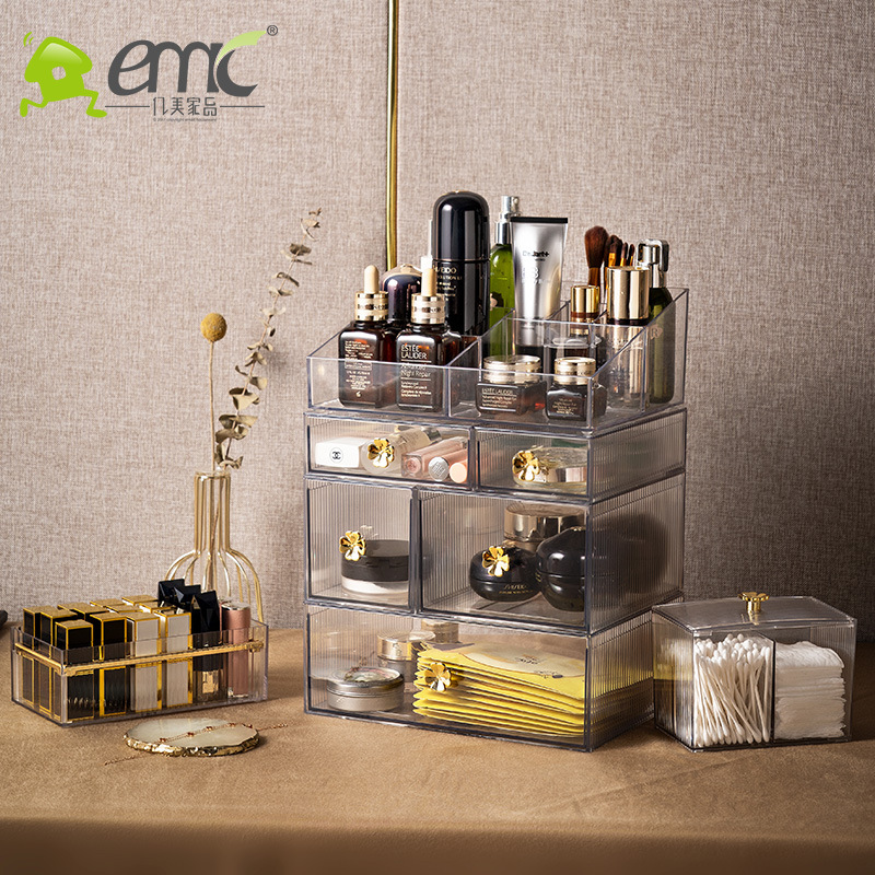 Multi-Grid Lipstick Storage Box Transparent Lip Lacquer Brush Eyebrow Pencil Storage Rack Heightened Desktop Makeup Finishing Lipstick Rack
