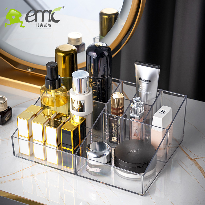 Multi-Grid Lipstick Storage Box Transparent Lip Lacquer Brush Eyebrow Pencil Storage Rack Heightened Desktop Makeup Finishing Lipstick Rack