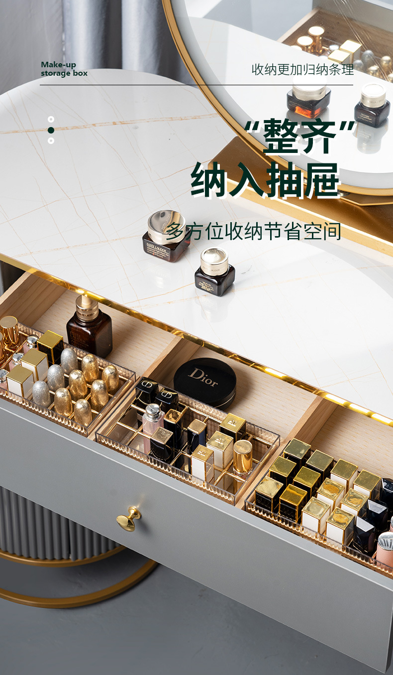 Multi-Grid Lipstick Storage Box Transparent Lip Lacquer Brush Eyebrow Pencil Storage Rack Heightened Desktop Makeup Finishing Lipstick Rack