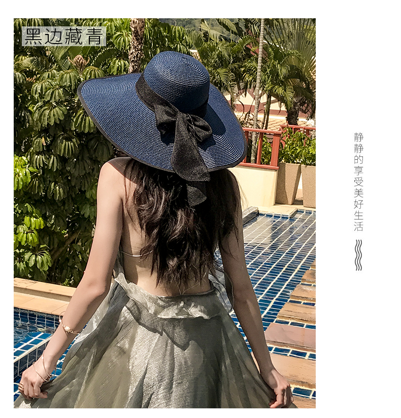 Korean Style Beach Straw Hat Women's Summer Seaside Big Brim Sun Protection Sun Shade Outing All-Matching Wide Brim Summer Hat Sun Summer Korean Style Beach Straw Hat Women's Summer Seaside Big Brim Sun Protection Sun Shade Outing All-Matching Wide Brim Summer Hat Sun Summer