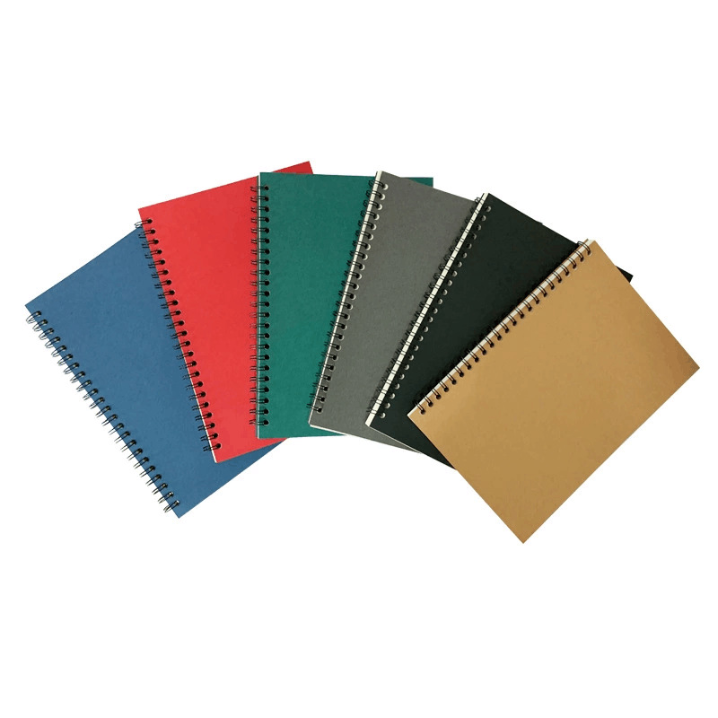 A5 Coil Kraft Paper Notebook Customization Enterprise Brochure Advertising Customization Logo Flip Notebook in Stock Wholesale