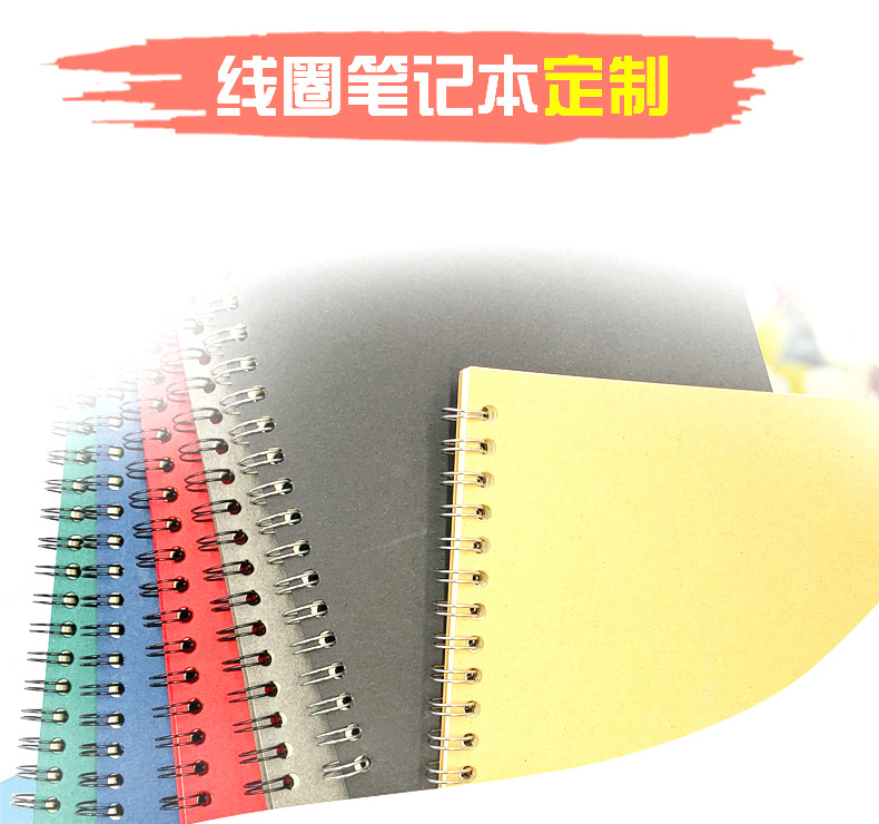 A5 Coil Kraft Paper Notebook Customization Enterprise Brochure Advertising Customization Logo Flip Notebook in Stock Wholesale
