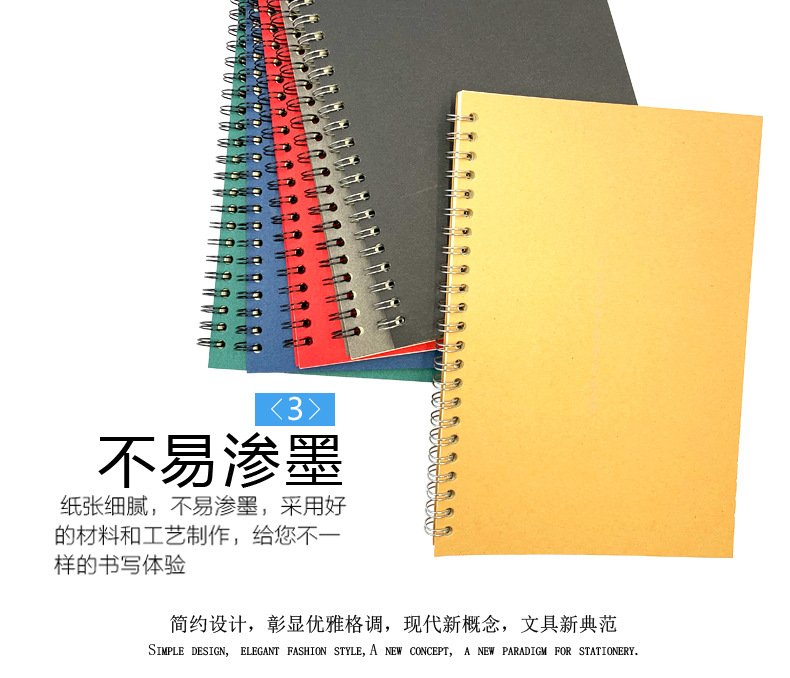 A5 Coil Kraft Paper Notebook Customization Enterprise Brochure Advertising Customization Logo Flip Notebook in Stock Wholesale