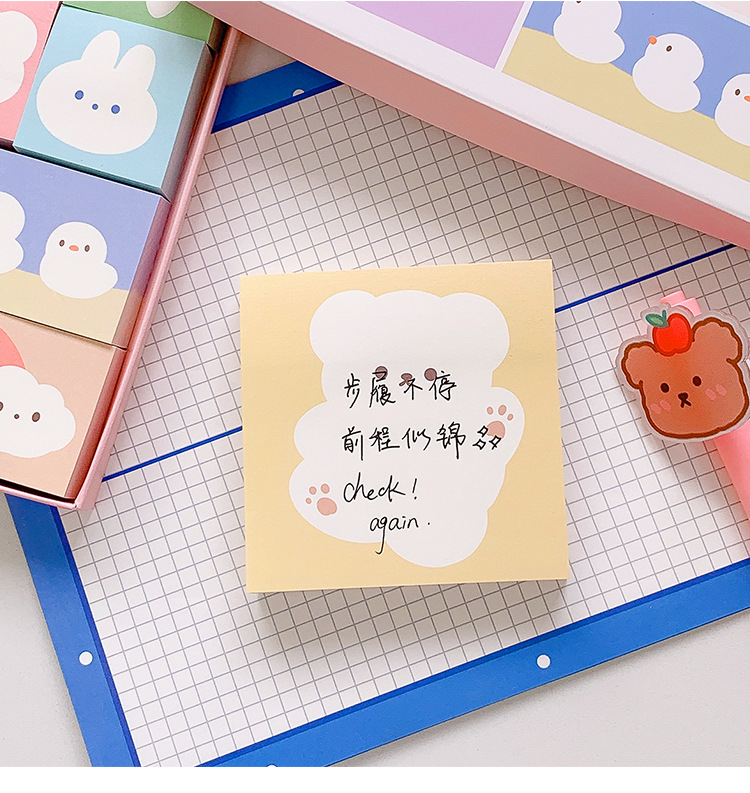 Yilan Cartoon Sticky Note Set Cute Ins Style Note Sticker Girl Heart Student Stationery Sticky Notepad Gift Box