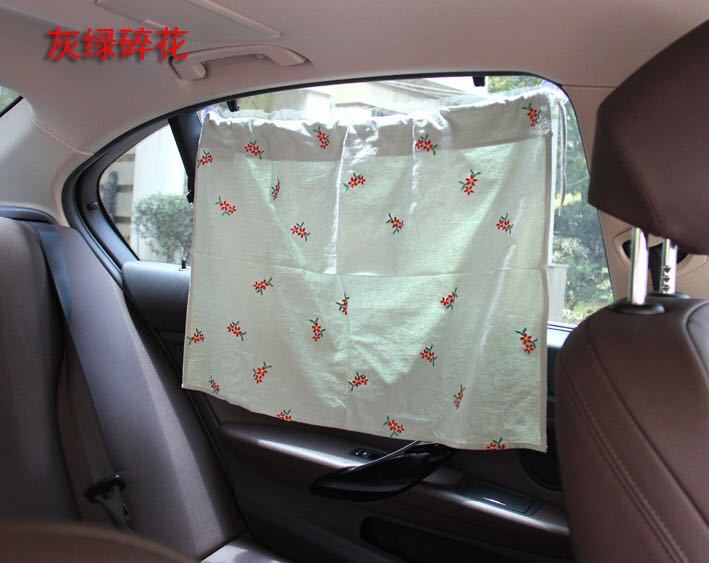 Korean Laonmanman Auto Curtain Pure Cotton Embroidery Sun Shade Light Blocking Sucker Ins Pastoral Style