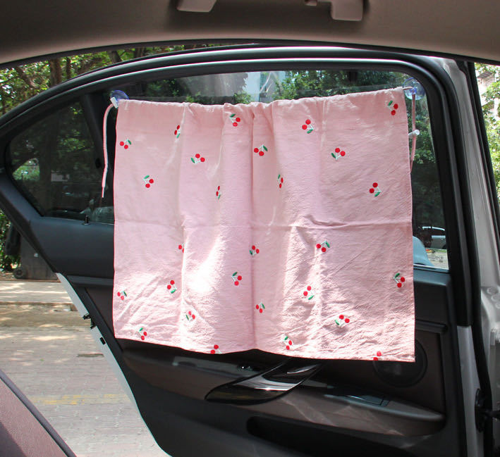 Korean Laonmanman Auto Curtain Pure Cotton Embroidery Sun Shade Light Blocking Sucker Ins Pastoral Style
