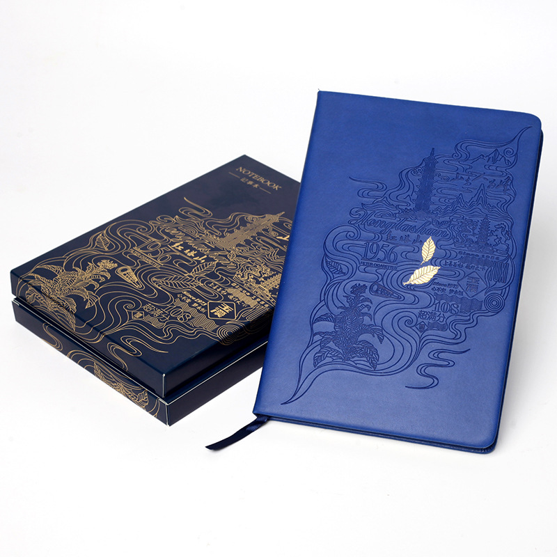 Pu Hardcover Notebook A5 Business Office Gift Set Notebook Imitation Leather Leather Covered Notebook Customization