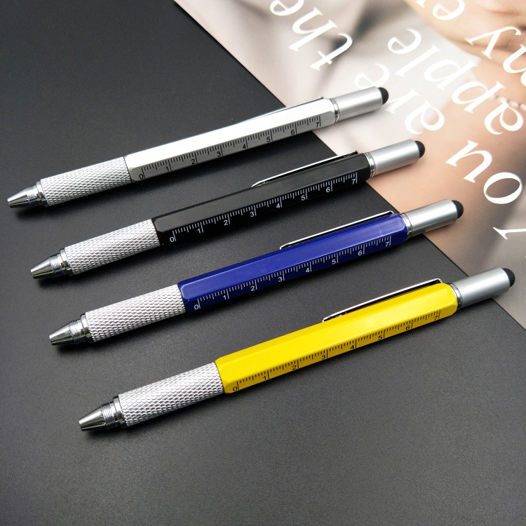 Factory Customized Spot Hexagonal Multi-Function Metal Ball Point Pen Screwdriver Tool Pen Scale Level Meter Factory Customized Spot Hexagonal Multi-Function Metal Ball Point Pen Screwdriver Tool Pen Scale Level Meter