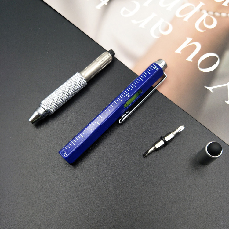 Factory Customized Spot Hexagonal Multi-Function Metal Ball Point Pen Screwdriver Tool Pen Scale Level Meter Factory Customized Spot Hexagonal Multi-Function Metal Ball Point Pen Screwdriver Tool Pen Scale Level Meter