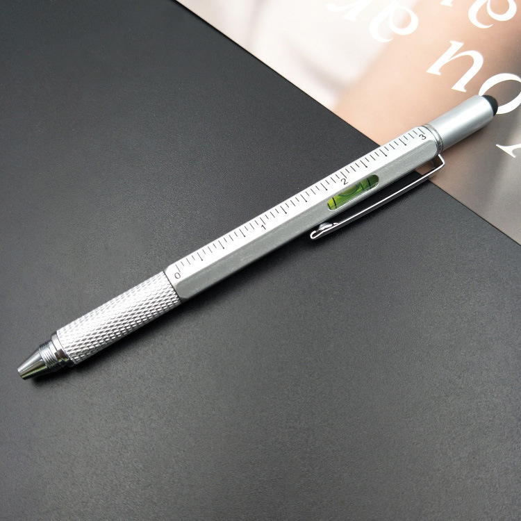 Factory Customized Spot Hexagonal Multi-Function Metal Ball Point Pen Screwdriver Tool Pen Scale Level Meter Factory Customized Spot Hexagonal Multi-Function Metal Ball Point Pen Screwdriver Tool Pen Scale Level Meter