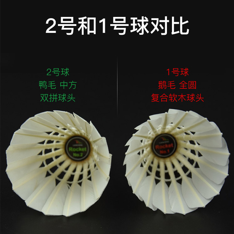 Badminton 12-Piece Durable King Training Ball Durable Outdoor Indoor Goose Feather Thick Pen Game-Specific