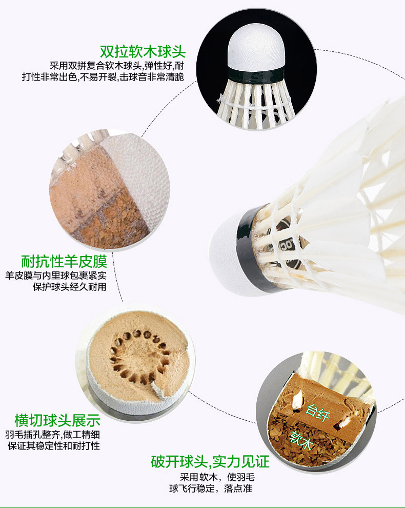 Badminton 12-Piece Durable King Training Ball Durable Outdoor Indoor Goose Feather Thick Pen Game-Specific Badminton 12-Piece Durable King Training Ball Durable Outdoor Indoor Goose Feather Thick Pen Game-Specific