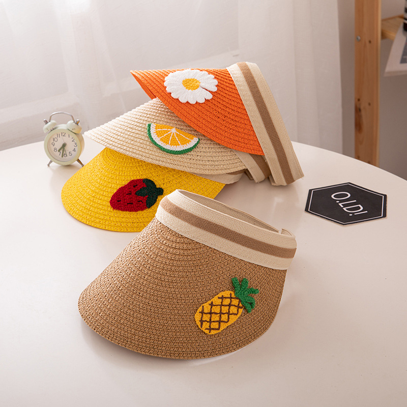 Children&#039;s Topless Hat Summer Outdoor Sun Protection Sun Shade Baby Straw Hat Korean Girls Summer Sun Hat Boy&#039;s Hat Tide