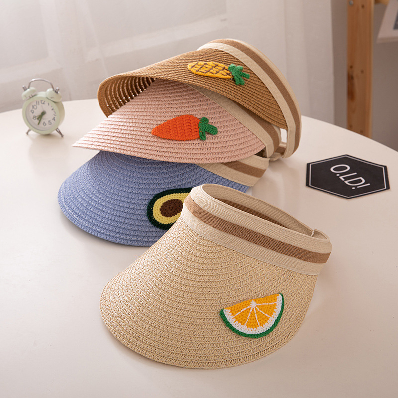 Children&#039;s Topless Hat Summer Outdoor Sun Protection Sun Shade Baby Straw Hat Korean Girls Summer Sun Hat Boy&#039;s Hat Tide