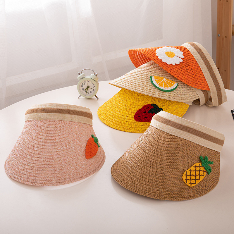 Children&#039;s Topless Hat Summer Outdoor Sun Protection Sun Shade Baby Straw Hat Korean Girls Summer Sun Hat Boy&#039;s Hat Tide