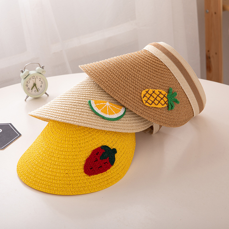 Children&#039;s Topless Hat Summer Outdoor Sun Protection Sun Shade Baby Straw Hat Korean Girls Summer Sun Hat Boy&#039;s Hat Tide