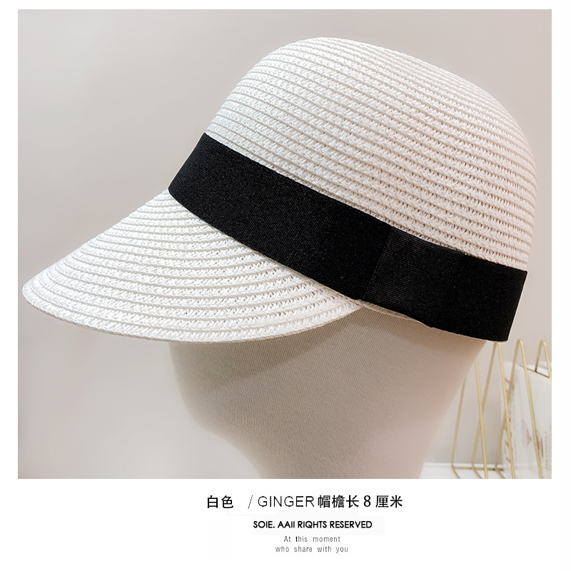 Korean Straw Plaited Peaked Cap Equestrian Hat Women's Summer Outdoor Travel Beach Casual All-Match Sun Protection Sun Shade Straw Hat Korean Straw Plaited Peaked Cap Equestrian Hat Women's Summer Outdoor Travel Beach Casual All-Match Sun Protection Sun Shade Straw Hat