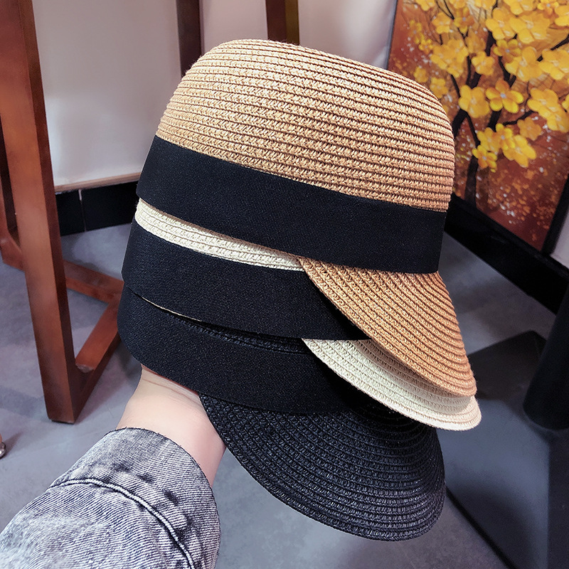 Korean Straw Plaited Peaked Cap Equestrian Hat Women's Summer Outdoor Travel Beach Casual All-Match Sun Protection Sun Shade Straw Hat Korean Straw Plaited Peaked Cap Equestrian Hat Women's Summer Outdoor Travel Beach Casual All-Match Sun Protection Sun Shade Straw Hat