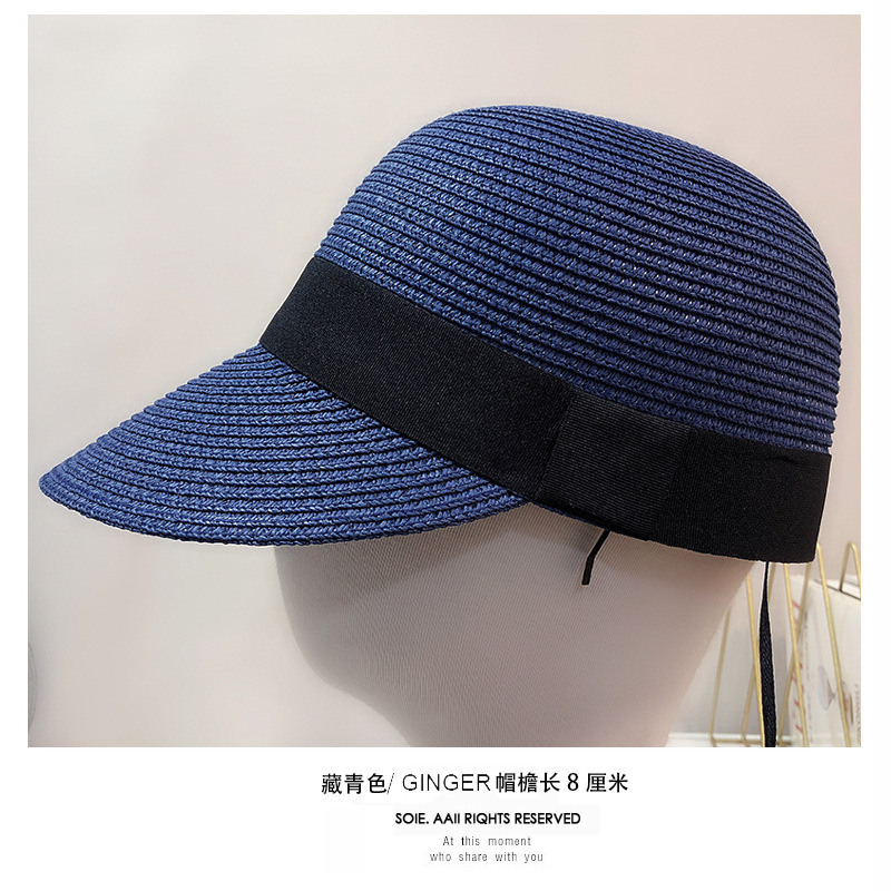 Korean Straw Plaited Peaked Cap Equestrian Hat Women's Summer Outdoor Travel Beach Casual All-Match Sun Protection Sun Shade Straw Hat Korean Straw Plaited Peaked Cap Equestrian Hat Women's Summer Outdoor Travel Beach Casual All-Match Sun Protection Sun Shade Straw Hat