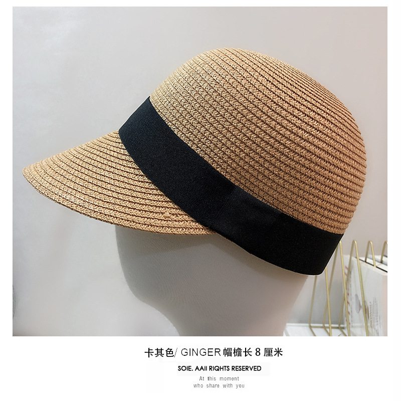 Korean Straw Plaited Peaked Cap Equestrian Hat Women's Summer Outdoor Travel Beach Casual All-Match Sun Protection Sun Shade Straw Hat Korean Straw Plaited Peaked Cap Equestrian Hat Women's Summer Outdoor Travel Beach Casual All-Match Sun Protection Sun Shade Straw Hat