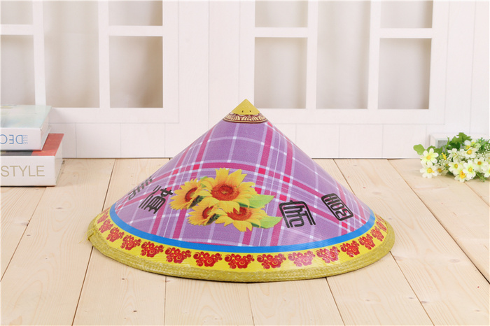 Raincloth painted hats for farmers with sun shade and sun protection stage props Raincloth painted hats for farmers with sun shade and sun protection stage props