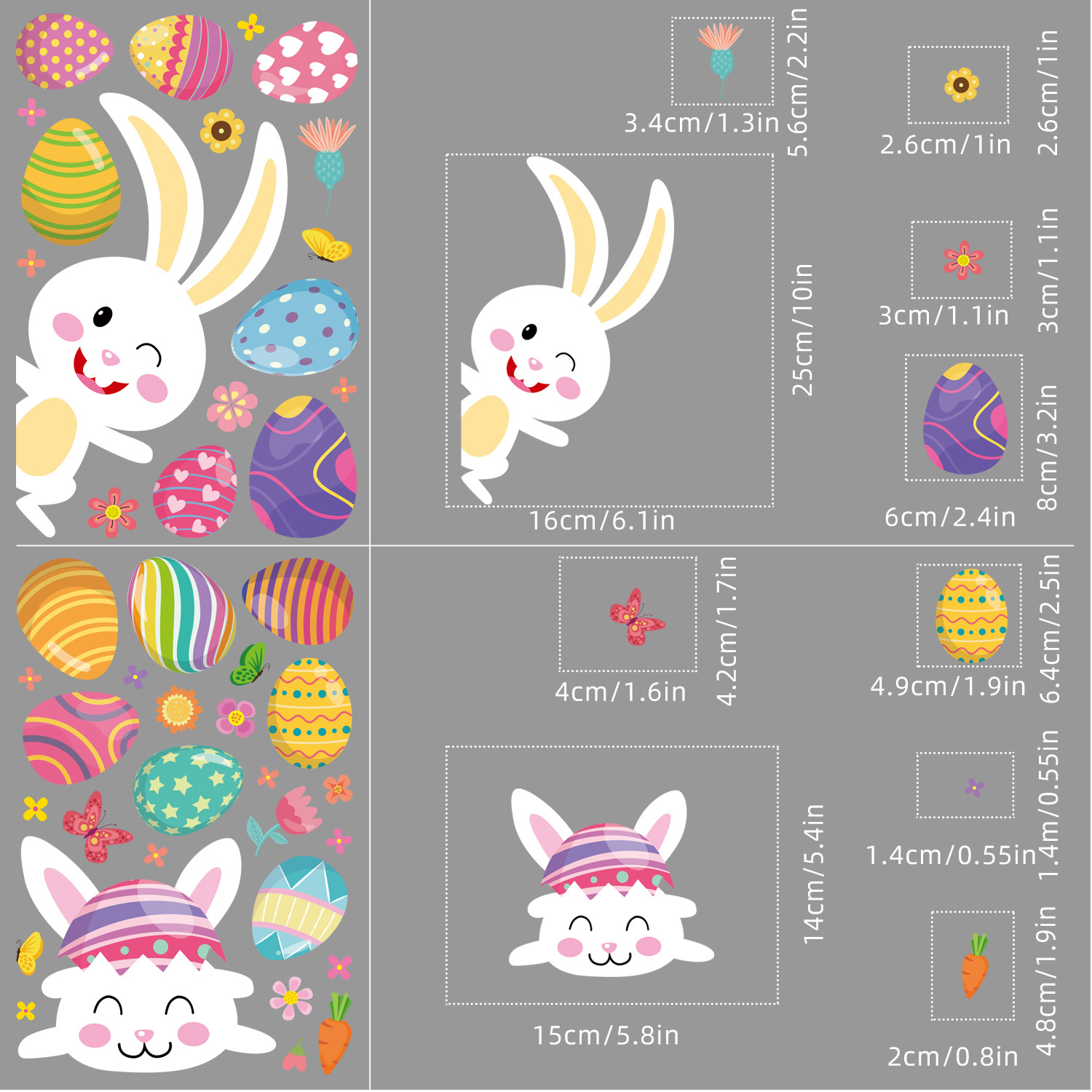 2022 Amazon Cross-Border Easter Wall Stickers Cartoon Cute Rabbit Colorful Eggs Shopping Window Glass Electrostatic Sticker 2022 Amazon Cross-Border Easter Wall Stickers Cartoon Cute Rabbit Colorful Eggs Shopping Window Glass Electrostatic Sticker