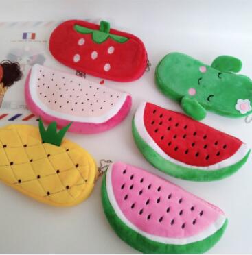Express plush cartoon pencil pencil bag animal children stationery bag creative gift fruit pen bag Express plush cartoon pencil pencil bag animal children stationery bag creative gift fruit pen bag