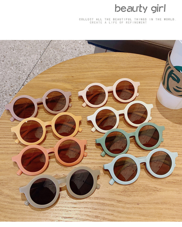 New Sun Shade Vintage round Frame Kid's Eyewear Street Shot Korean Sunglasses Frosted Frame Boys and Girls Sunglasses Wholesale New Sun Shade Vintage round Frame Kid's Eyewear Street Shot Korean Sunglasses Frosted Frame Boys and Girls Sunglasses Wholesale