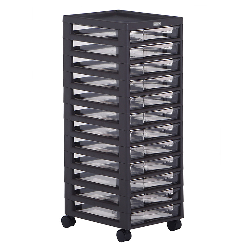 Nicoshih cable-type storage cabinet plastic multi-layer storage cabinet modern simple cabinet office filing cabinet with pulley