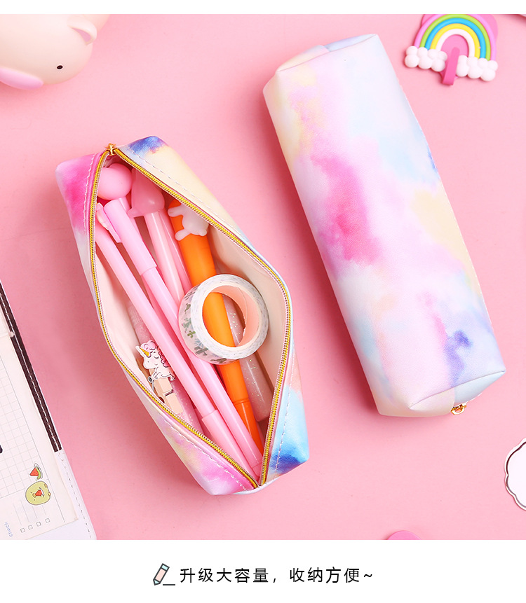 Rainbow pen bag PU pencil bag stationery bag makeup bag wash bag dazzle color pen bag storage bag Rainbow pen bag PU pencil bag stationery bag makeup bag wash bag dazzle color pen bag storage bag