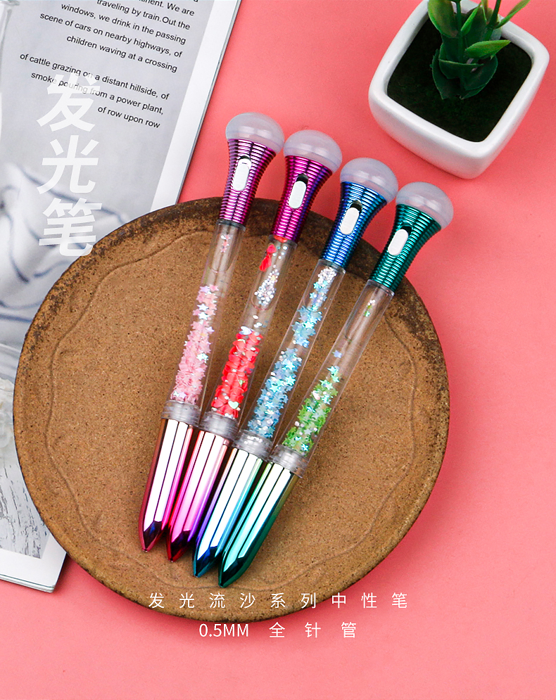 Cartoon Luminous Cyber Celebrity Style Quicksand Pencil Case Flashlight LED Light Gel Pen Full Needle Tube Signature Pen Sequins Student Pen Cartoon Luminous Cyber Celebrity Style Quicksand Pencil Case Flashlight LED Light Gel Pen Full Needle Tube Signature Pen Sequins Student Pen