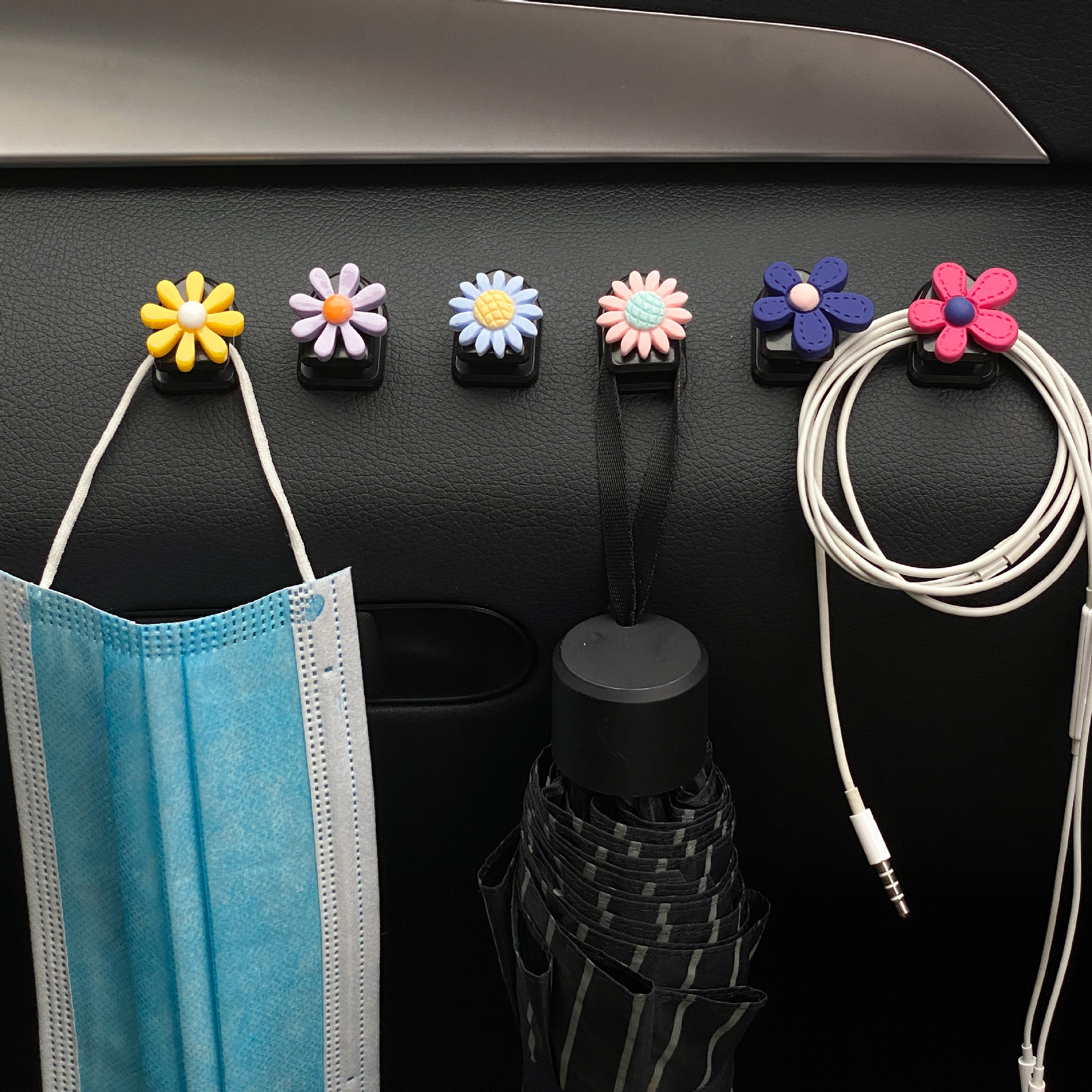 Car Hook Multi-Functional Xuan Ya Flower Cartoon Cute Small Car Hook Hidden Front Car Storage Umbrella
