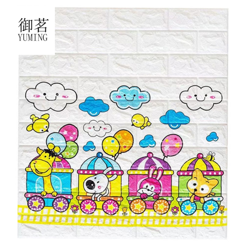 Yuming Self-Adhesive Cartoon Stickers 3D Stereo Foam Wall Sticker Warm Children&#039;s Room Wallpaper Kindergarten Bedroom Wallpaper