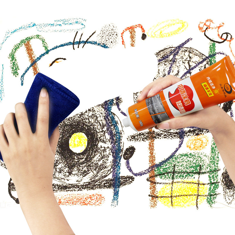 Anti-Interior Wall Graffiti Stain Cleaning Cream Wall Footprints Children&#039;s Brush Pencil Crayon Printed Friction Marks Decontamination Agent